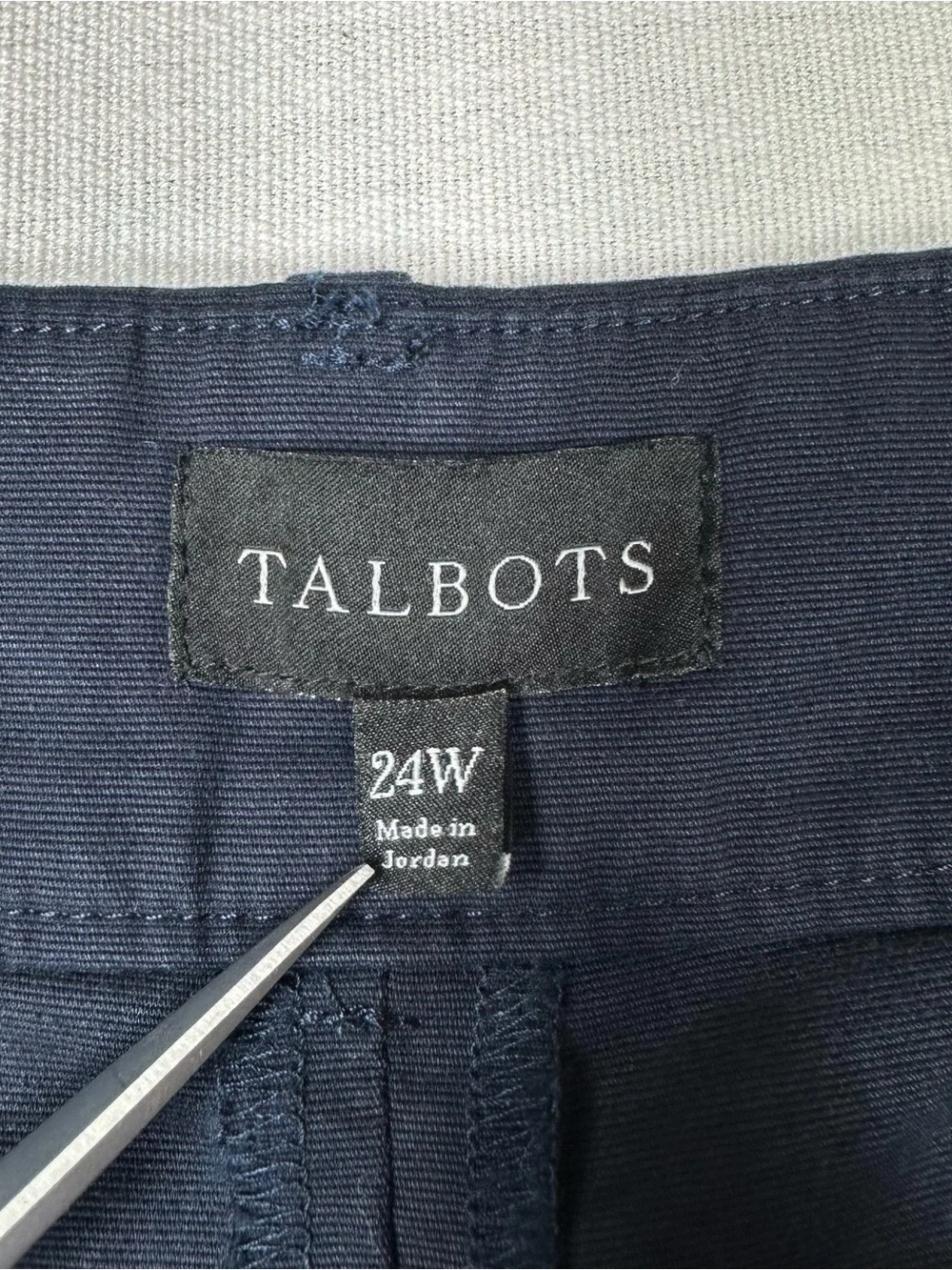 Talbots Plus Size 24W Navy Blue Chino Sailor Shorts High Waist Nautical Buttons